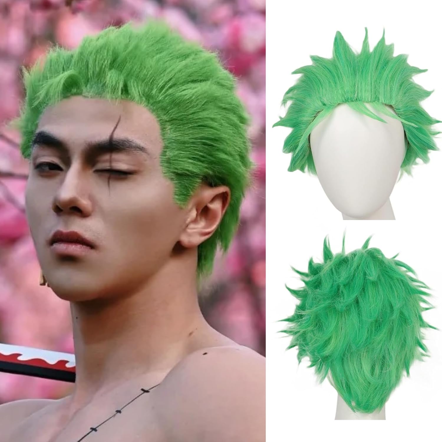 Short Green Wigs for Men Light – Cosplay Anime Zoro recenzja i cena
