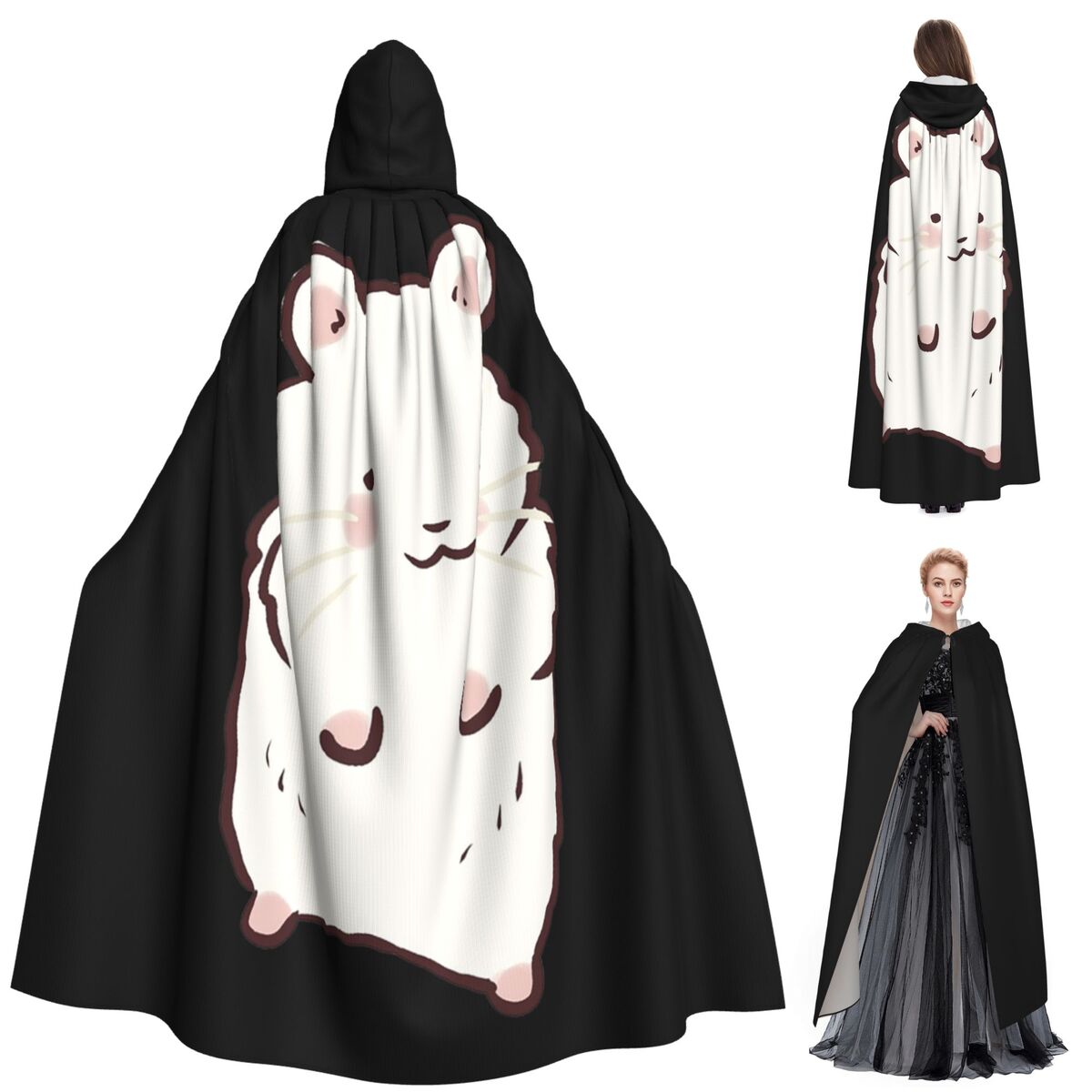 Cute Hamster Drawing Long Hood – Anime Cosplay Drawing recenzja i cena