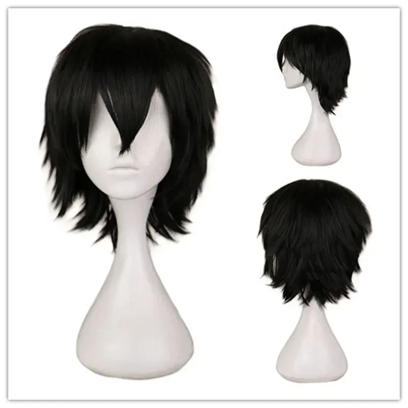 QQXCAIW Male Wig Black White P – Anime Cosplay With Red Hair recenzja i cena