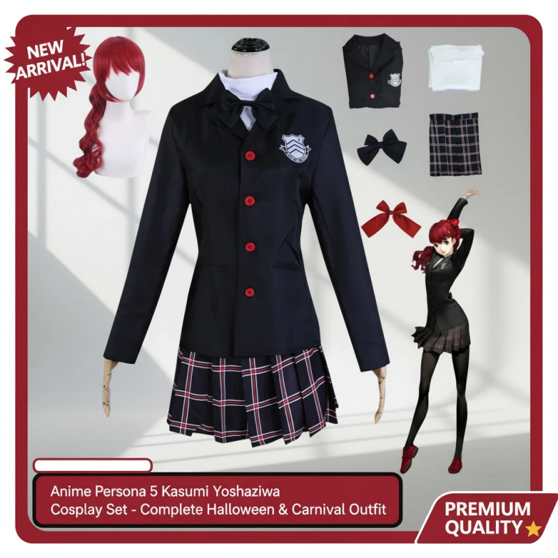 ▶❤Persona 5 Kasumi Yoshizawa C – Anime Cosplay With Red Hair recenzja i cena