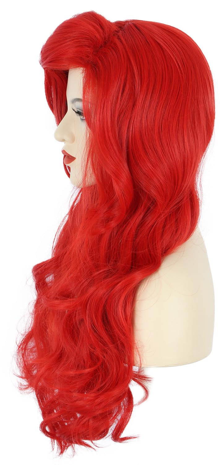 Women Long Wavy Red Wigs Hallo – Anime Cosplay With Red Hair recenzja i cena